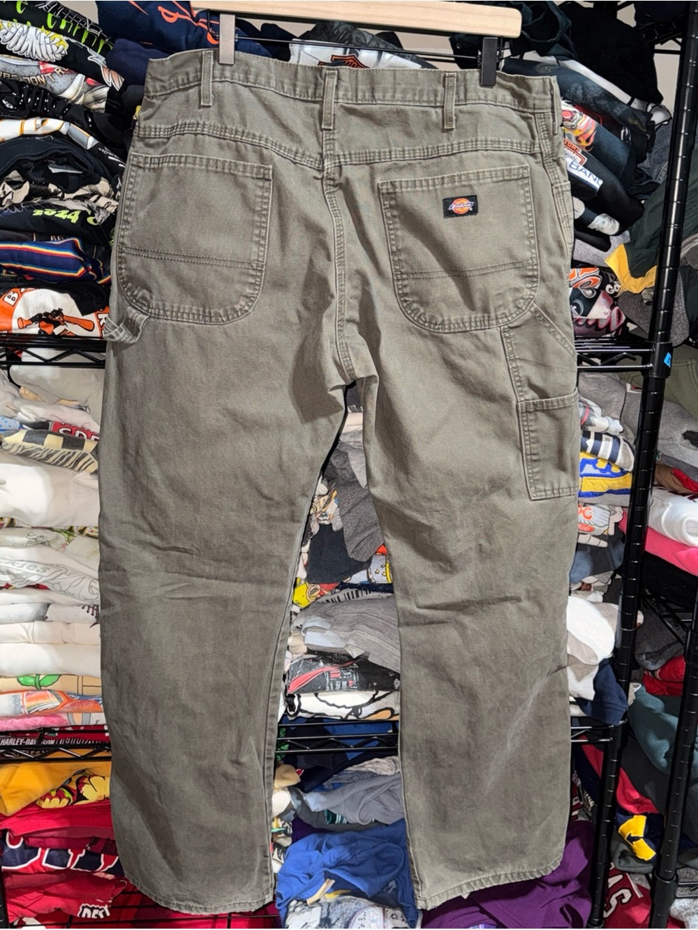Y2K Dickies Relaxed Dark Green/ Gray Carpenter Pants Size 36x32